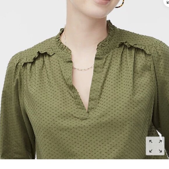 J Crew factory Popover Ruffle Top - Picture 2 of 3